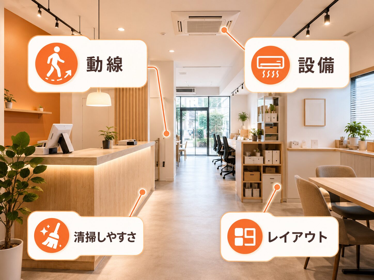 導線・設備・清掃のしやすさ・レイアウト